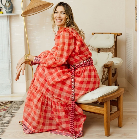 Ulla Johnson Estelle Checked Cotton Maxi Dress - Picture 4 of 9